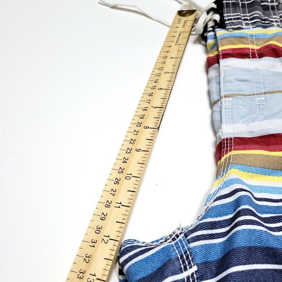 Billabong Men Hecho De Board Short Sz 36 Multicolor Stripe Cargo Swim Trunks Y2K - Picture 9 of 16